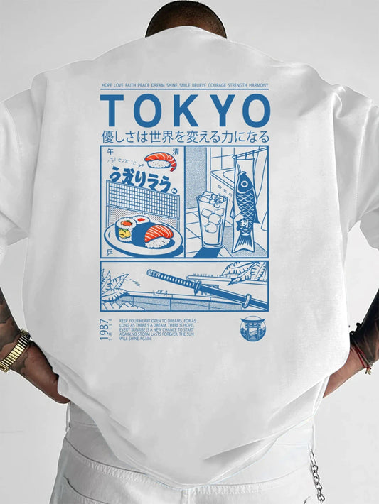 Tokyo Sushi Graphic Cotton T-Shirt